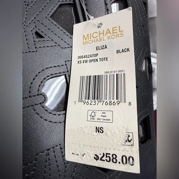 Michael Kors Black Cutout Tote - Picture 5 of 7